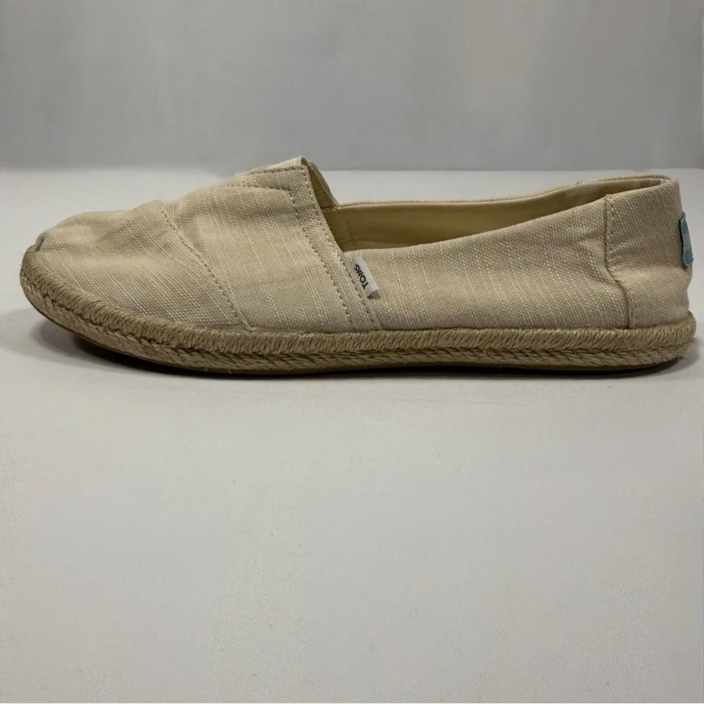 TOMS Alpargata Beige Canvas Rope Espadrille Slip On Shoes Size 7.5‎